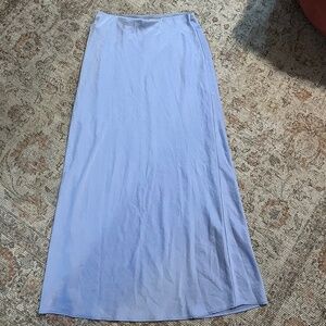 Blue Satin Midi Skirt | Mango